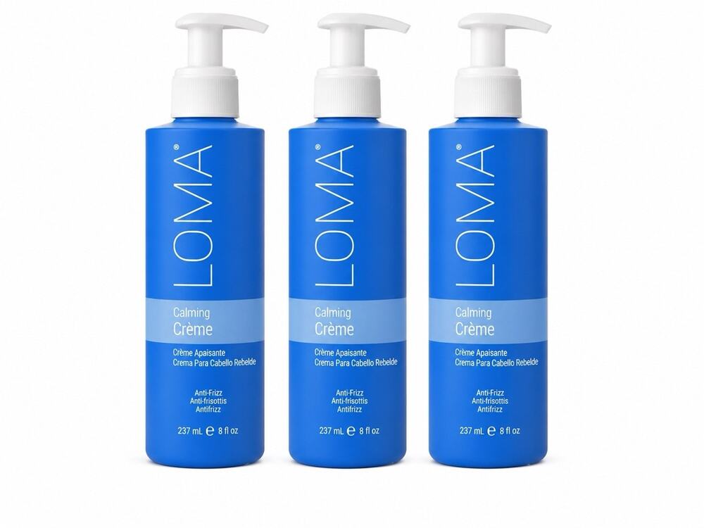 LOMA Calming Creme Anti-Frizz Hair Styling Cream 8 fl oz 237 mL Lot of 3